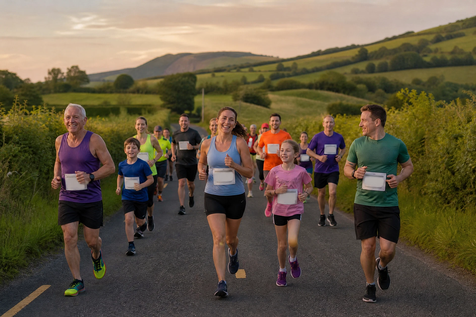 Runners on the Dublin Mountain 5K course